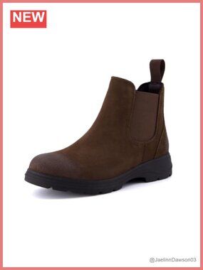 Genuine Suede Chelsea Ankle Boots Water Resistant Pull On Lug Sole